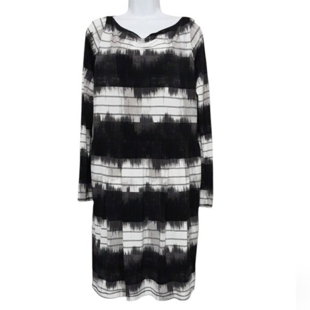 Rachel Roy mini dress women XL abstract printed pull on quarter sleeves